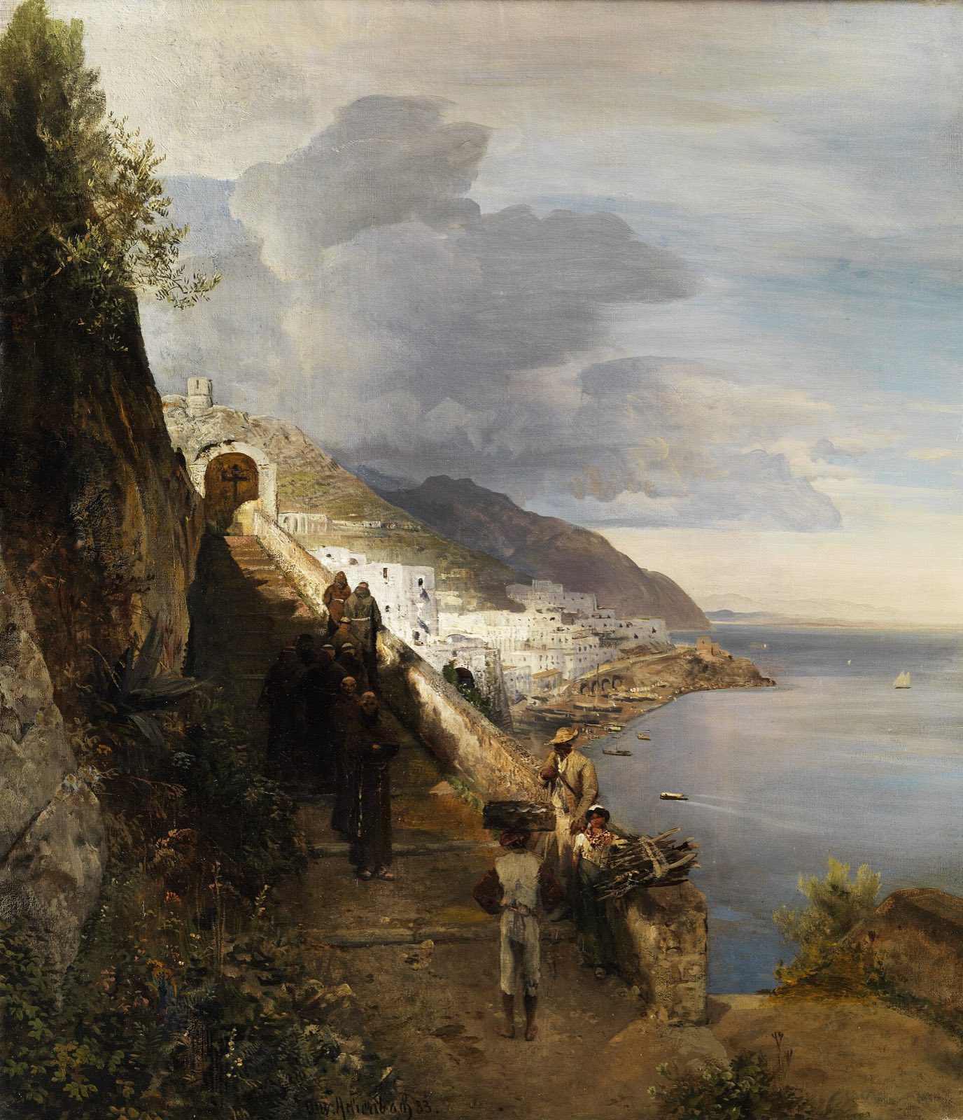The Amalfi Coast in a 19th-century painting